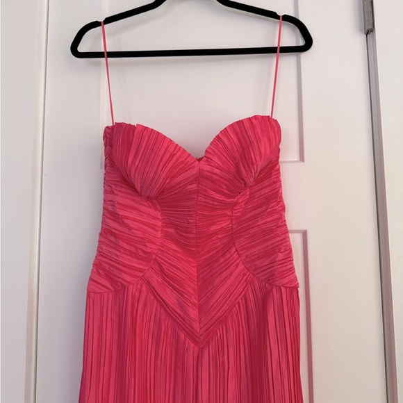 Cult Gaia Ashika Pleated Plisse Strapless Corset Dress Sangria Pink NEW with tag - Picture 4 of 9